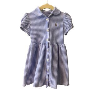Ralph Lauren Baby Girls Striped Shirtdress + Bloomers 24M Classic Set